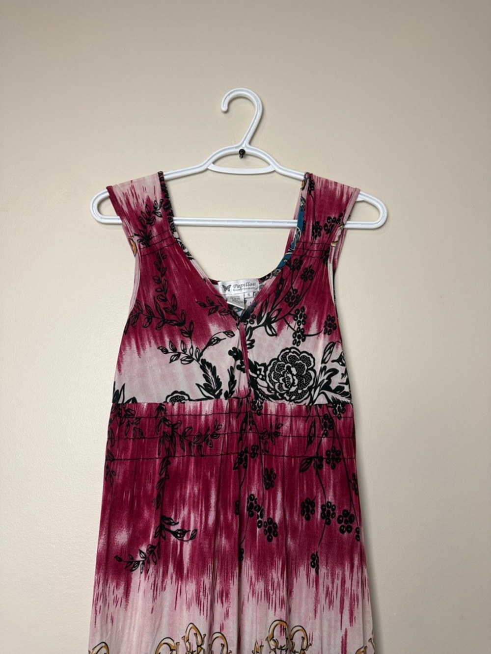 Papillon Blanc Pink & Teal Boho Midi Dress - Picture 3 of 7
